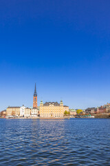 Fototapeta na wymiar Stockholm city, Sweden. Beautiful panoramic view on a sunny day