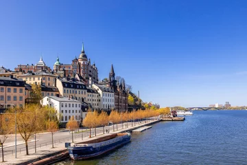 Foto op Canvas Stockholm city, Sweden. Beautiful panoramic view on a sunny day © Artem