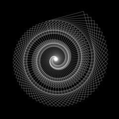 Spiral on black background. Illustration.