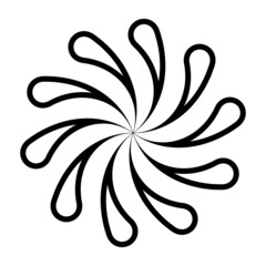 Black and white curved lines. Illustration.