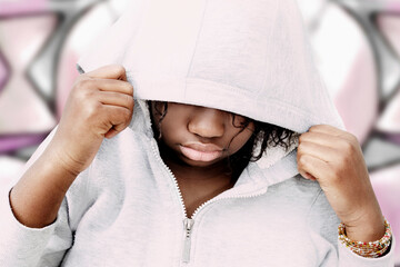 Young African American girl, 13 years old, photo