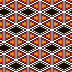 Ethnic, tribal seamless surface pattern. Native americans style background. Repeated diamond, triangles ornament. Geometric figures motif. Boho chic digital paper, textile print. Modern geo wallpaper.