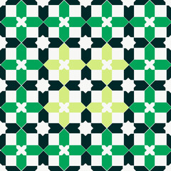 pattern seamless of an abstract image with green and yellow colors on a white background. Arabic culture decorative design