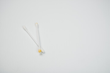 dirty cotton swab. Q-tip after ear cleaning