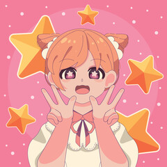 Fototapeta premium cute teen anime