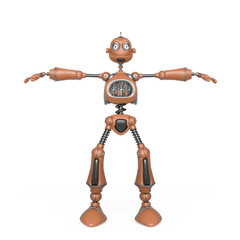 funny robot cartoon on t pose