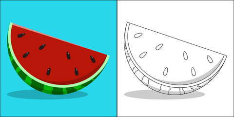 Fresh watermelon suitable for children's puzzle vector illustration