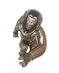 chimpanzee astronaut is coming in white background