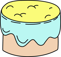 Colorful cake illustration 