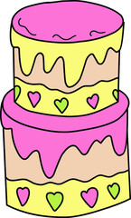 Colorful cake illustration 