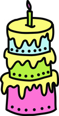 Colorful cake illustration 
