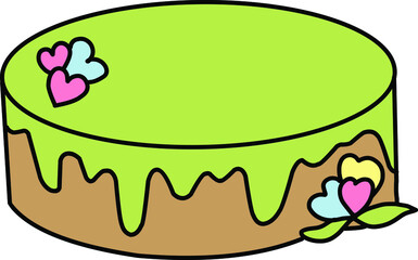 Colorful cake illustration 