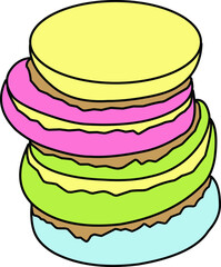 Colorful cake illustration 
