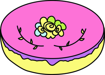 Colorful cake illustration 
