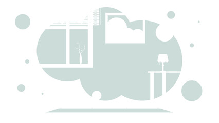 Room in a simple style. Background for your presentation or design.