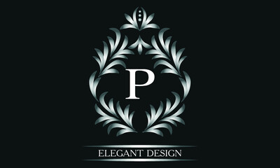 Simple creative logo for the letters P. Business sign, identity monogram for restaurant, boutique, hotel, heraldic, jewelry.