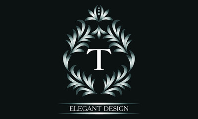 Simple creative logo for the letters T. Business sign, identity monogram for restaurant, boutique, hotel, heraldic, jewelry.