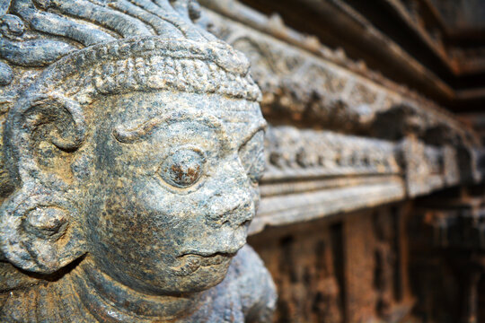 Stone carved sculpture of Hindu god