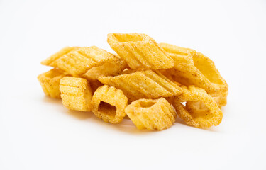 Potato chips isolated on white background