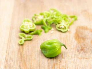 chili isolate on white background,naga chili slices