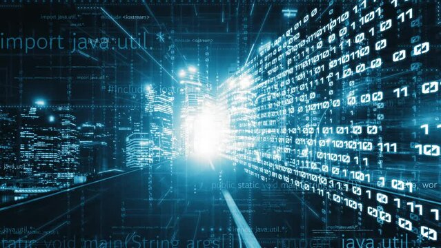 Software development, application programming code and tacit computer coding . Concept of smart digital transformation and technology disruption that changes global trends in new information era .