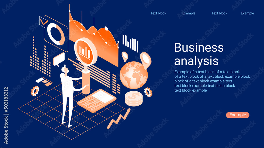 Poster design statistical and data analysis for business finance investment concept. office worker are stud