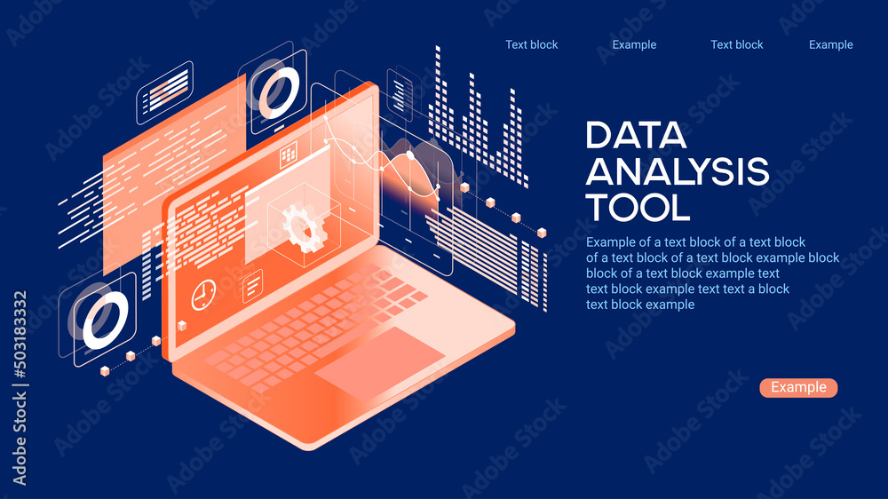 Poster а team of people build a chart and graphs. concept of the idea of innovative data analysis. data ana