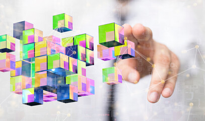 Big data and artificial intelligence concept. Machine learning and cyber mind domination