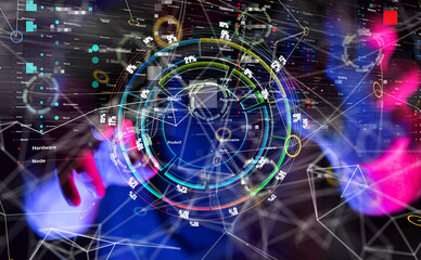 diagram Futuristic wave, Futuristic data stream