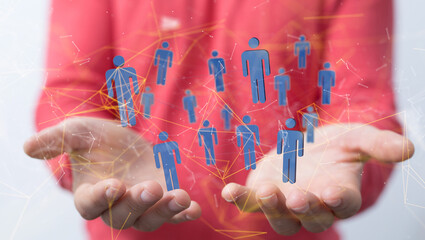 Global network. Blockchain. 3D illustration. Neural networks and artificial intelligence. Abstract