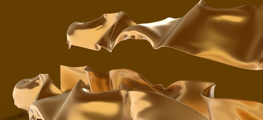 Abstract gold line on white background