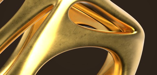 Abstract gold line on white background