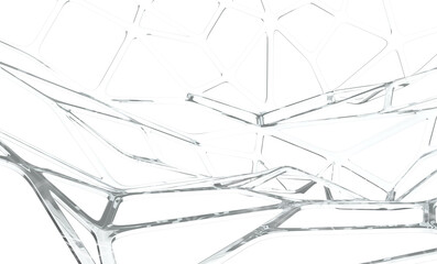 Neural network 3D illustration. Big data and cybersecurity