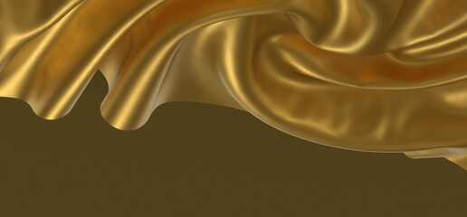 gold cloth background texture. 3D illustration.