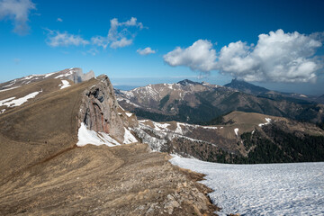 view of the devil's gate mountains and beautiful clouds