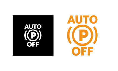 Car auto park closed icon. Car parking button off icon. Silhouette and linear original logo. Simple outline style sign icon. Vector illustration isolated on white background. EPS 10