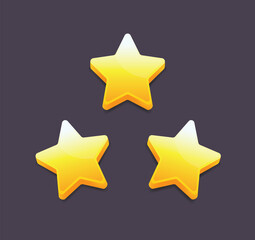 3D Yellow Cool Stars Elements For Game Design Web Graphics Icons Application Concept Interface Ratings Christmas Decoration Illustration Template