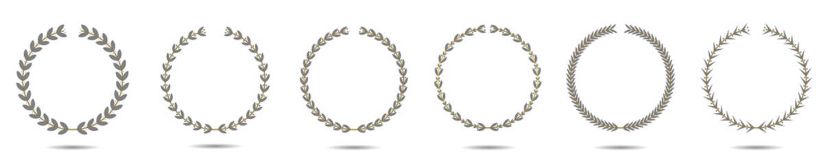 Naklejka premium Vector laurel wreath label set