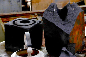 
Authentic nuclear graphite in Chernobyl factory