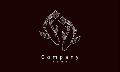 Unique koi fish logo