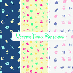 seamless food pattern collection with illustration