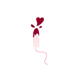 Concept used tampon for menstrual period. Feminine hygiene item.
