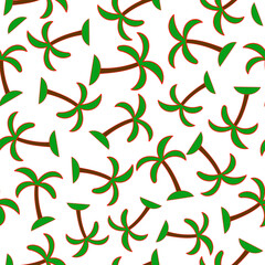 Coconut palm tree pattern textile seamless tropical forest background