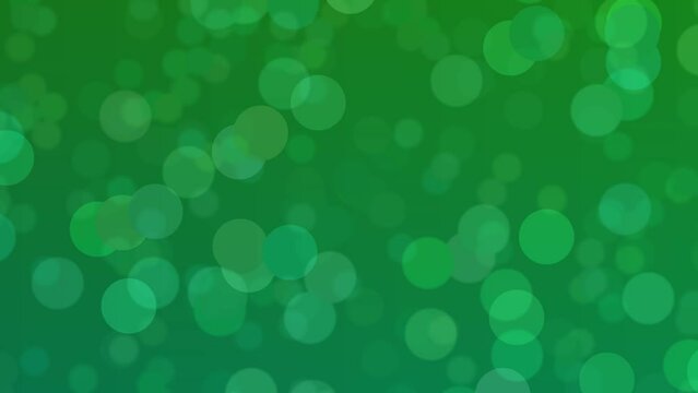 Motion graphics. forest green abstract defocused background, circle shape bokeh spots