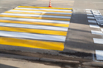 Repair of the pedestrian crossing. Road transport interchange.