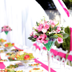 Wedding bouquet on the table