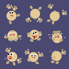 set of emoticons in various positions