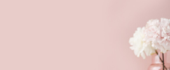 Design concept - bunch of beautiful pink carnation flower with copy space on pastel background for mother day