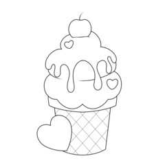 Sketch ice cream of various flavors