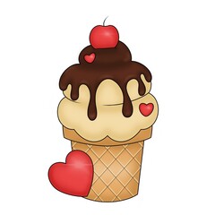 ice cream of various flavors